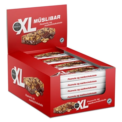 XL Müsli Bar Peanut & mælkechokoladestykker - 24 x 50g