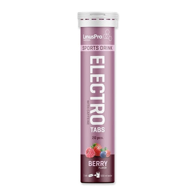 LinusPro Elektrolyt Tabs - Berry med koffein - 20 tabs
