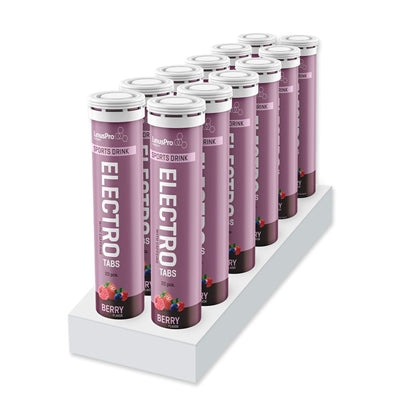 LinusPro Elektrolyt Tabs - Berry med koffein - 12 x 20 tabs