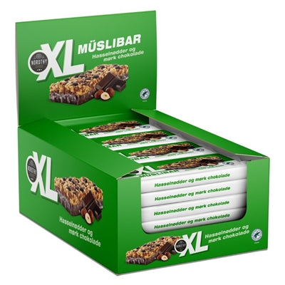 XL Müsli Bar Hasselnødder og Mørk Chokolade - 24 x 50g