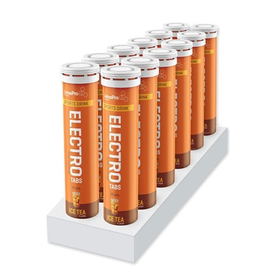 LinusPro Elektrolyt Tabs - Peach Ice Tea med koffein - 12 x 20 tabs